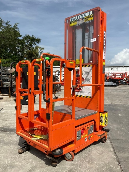 2015 Ballymore Vertical Mast Man Lift Model Ps-140h, Approx Max Platform Height 12ft, Built In