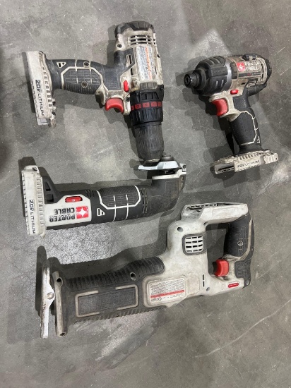 Porter-Cable Cordless Tool Lot; Includes Drill, Grinder, Driver, Saw