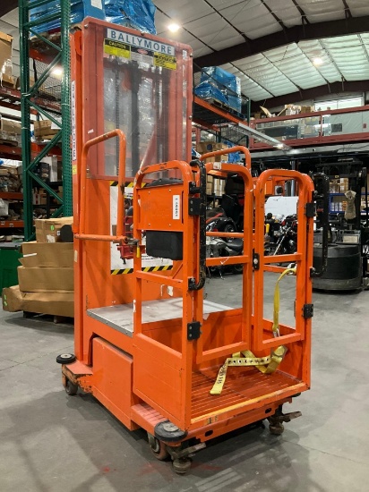 2015 Ballymore Vertical Mast Man Lift Model Ps-140h, Approx Max Platform Height 12ft, Non Marking
