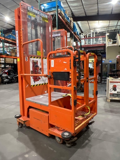 2015 Ballymore Vertical Mast Man Lift Model Ps-140h, Approx Max Platform Height 12ft, Non Marking...