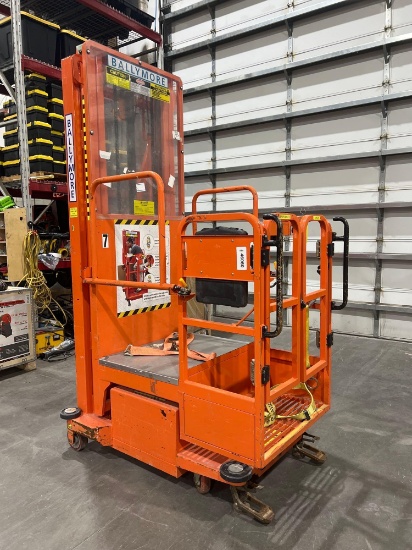 2015 Ballymore Vertical Mast Man Lift Model Ps-140h, Approx Max Platform Height 12ft, Non Marking