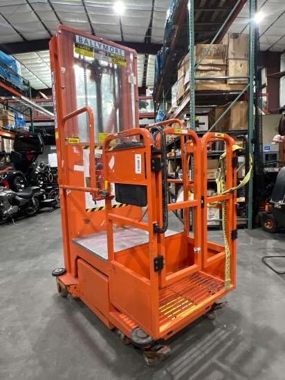 2015 Ballymore Vertical Mast Man Lift Model Ps-140h, Approx Max Platform Height 12ft, Non Marking