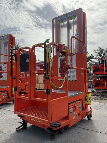 2015 Ballymore Vertical Mast Man Lift Model Ps-140h, Approx Max Platform Height 12ft, Built In