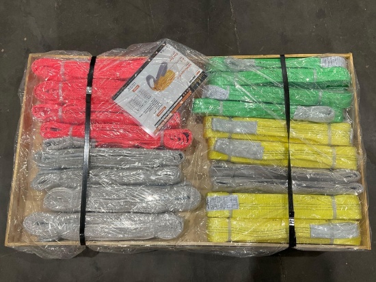 Unused Landhonor ( 22) Pcs Assorted Webbing Slings Model Lhr-Ws22