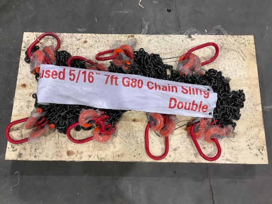 Unused Landhonor 516 7ft Double Legs Lifting Chain Slings Model Lhr-G80, ( 8 ) Pcs