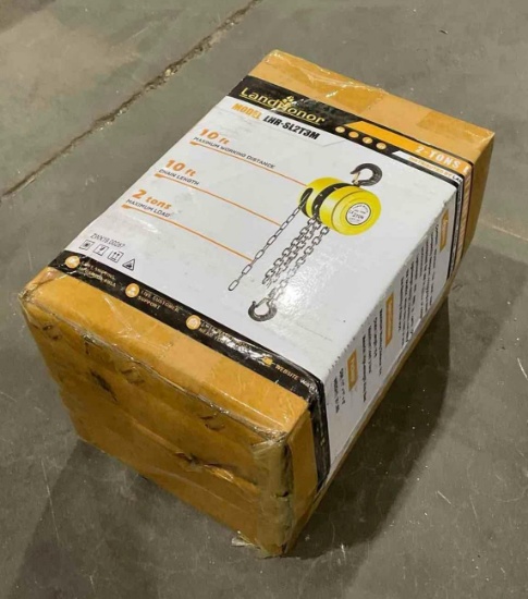 Unused Landhonor Chain Hoist Model Lhr-Sl2t3m, Approx Max Working Distance 10ft, Approx Max Load