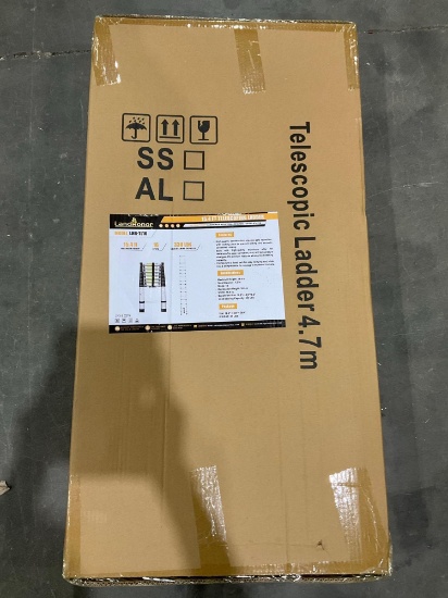 Unused Landhonor 15.4 Ft Telescoping Ladder Model Lhr-Tl16; Approx Load Bearing Capacity 330 Lbs;