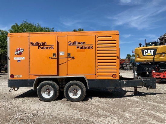 Sullivan Palatek Df750ph3cu Trailer Mounted Air Compressor; Diesel Powered; Approx 150 Psig