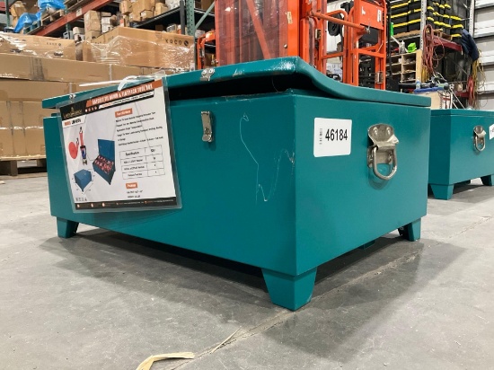 UNUSED LANDHONOR RATCHET TIE DOWN & FLATPACK TOOL BOX MODEL LHR-RF24, TOOL BOX APPROX 20in L x 28in