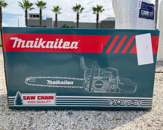 UNUSED MAIKAITEA 20 IN CHAINSAW; GAS POWERED; APPROX POWER 2400 W; APPROX HIGH SPEED 11500R/MIN;