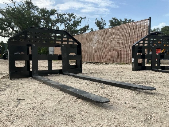 ( 1 ) UNUSED 2026 GIYI FORK ATTACHMENT MODEL DHC FOR SKID STEER , FORKS APPROX 60in LONG, APPROX ...