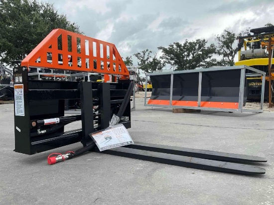 UNUSED 2026 WOLVERINE HYDRAULIC ADJUSTABLE PALLET FORK ATTACHMENT MODEL PFA-11-3300G FOR UNIVERSA...