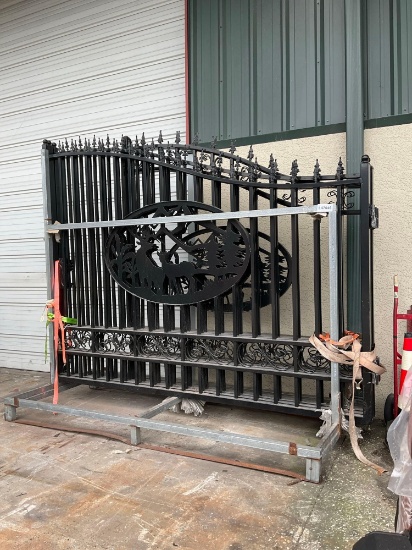 ( 2 ) SETS OF UNUSED BI PARTING WROUGHT IRON GATES, ( 1 ) SET 10FT EACH PIECE (20FT TOTAL WIDTH) &
