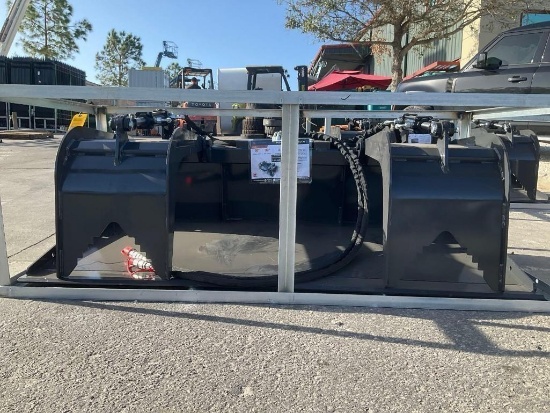 UNUSED 2026 WOLVERINE GRAPPLE BUCKET ATTACHMENT MODEL GB-11-72W FOR UNIVERSAL SKID STEER