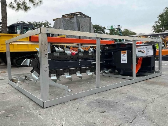 UNUSED 2026 WOLVERINE TRENCHER ATTACHMENT MODEL TCR-12-48H FOR UNIVERSAL SKID STEER