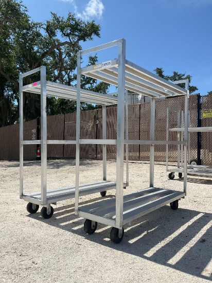 ( 2 ) STORAGE RACKS ON WHEELS, APPROX 61in Wx 21in L x 68in T
