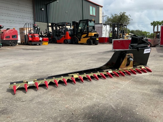 ( 1 ) UNUSED HEDGE TRIMMER ATTACHMENT FOR EXCAVATOR, FITS 1-2TON EXCAVATOR