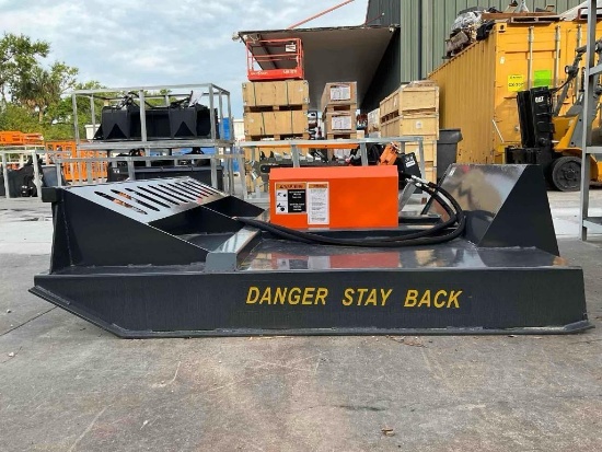 UNUSED 2026 WOLVERINE BRUSH CUTTER ATTACHMENT MODEL BC-13-72W FOR UNIVERSAL SKID STEER, APPROX 72in