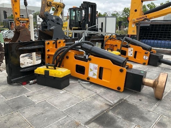 ( 1 ) UNUSED 2026 PILE HAMMER MODEL D680 FOR UNIVERSAL SKID STEER; APPROX LENGTH 56 IN; APPROX DR...