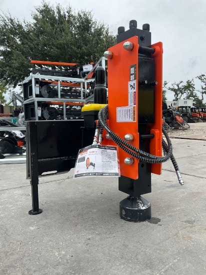 UNUSED 2025 WOLVERINE POST DRIVER ATTACHMENT MODEL PD-12-08D FOR UNIVERSAL SKID STEER; ASSEMBLY R...