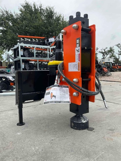 UNUSED 2025 WOLVERINE POST DRIVER ATTACHMENT MODEL PD-12-08D FOR UNIVERSAL SKID STEER; ASSEMBLY R...