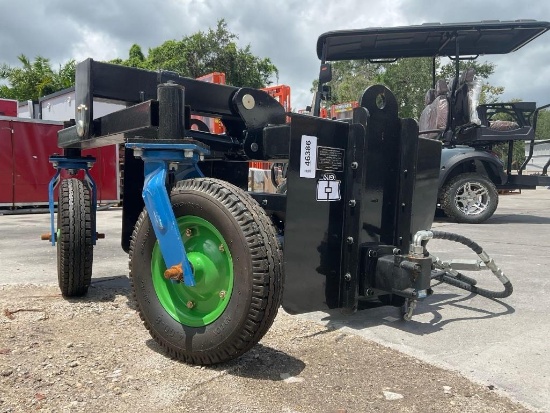 ( 1 ) UNUSED 2026GIYI MINI POWER RAKE ATTACHMENT MODEL MPR42 FOR SKID STEER, APPROX WORKING WIDTH 4