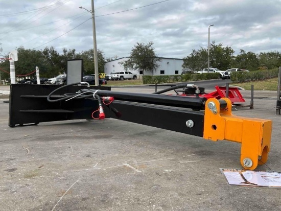 UNUSED 2026 LONG CYLINDERTELESCOPIC BOOM ATTACHMENT MODEL TBL47 FOR SKID STEER, APPROX MAX LENGTH 1