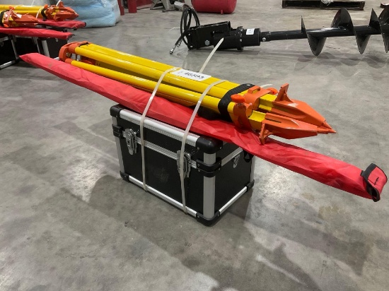 UNUSED SELF-LEVELING ROTARY LASER IN CARRYING CASE , OPERATING MANUAL MEASURING STICK & STAND INC...