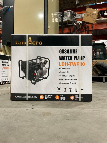 UNUSED LANDHONOR 3in SEMI-TRASH WATER PUMP MODEL LDH-TWP80, GAS POWERED