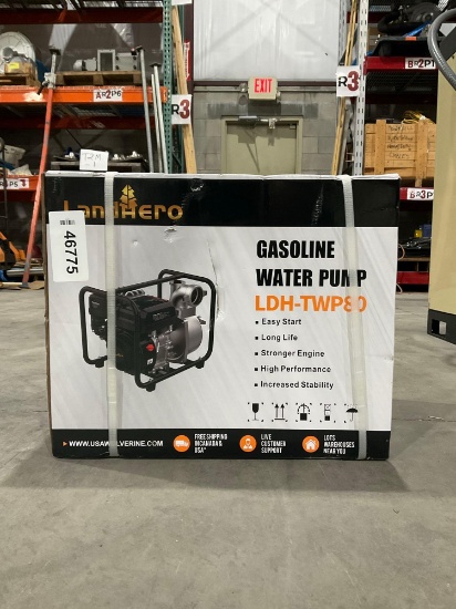UNUSED LANDHONOR 3in SEMI-TRASH WATER PUMP MODEL LDH-TWP80, GAS POWERED