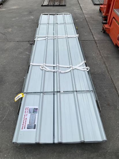 UNUSED METAL ROOF PANELS; APPROX 12 FT L X 3 FT W; APPROX 30 PCS