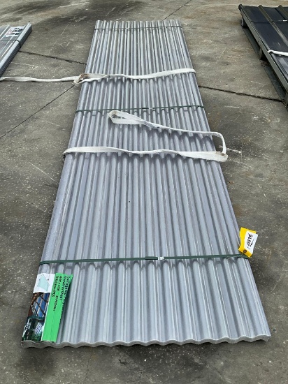 UNUSED CORRUGATED POLYCARBONATE ROOF PANELS; APPROX 30 PCS; APPROX 12 FT L X 3 FT