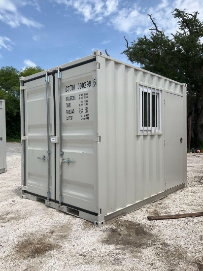 2026 10FT MULTI-USE CONTAINER W/ SIDE DOOR & WINDOW, FORK POCKETS, APPROX 121in L x 73in W x 79in T