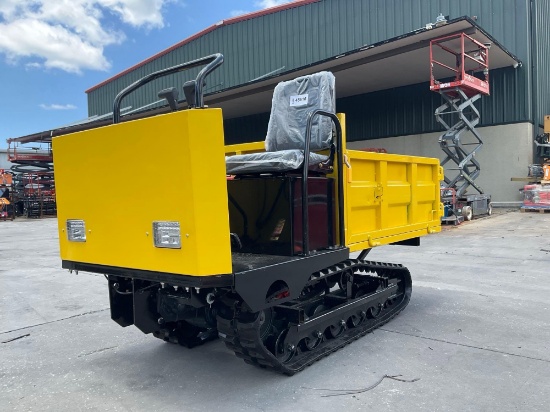 UNUSED 2026 RIDE ON CRAWLER DUMPER MODEL CDWS25; RUBBER TRACKS; GAS POWER, ELECTRIC IGNITION; APP...