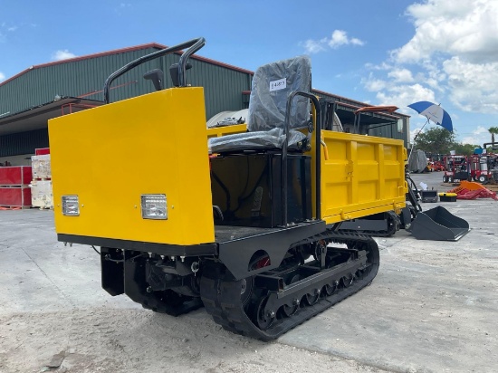 UNUSED 2026 RIDE ON CRAWLER DUMPER MODEL CDWS25; RUBBER TRACKS; GAS POWER, ELECTRIC IGNITION; APP...