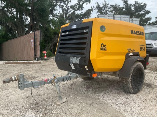 2022 KAESERAIR COMPRESSOR MODEL M55 PE, KUBOTA DIESEL, TRAILER MOUNTED, APPROX ENGINE POWER 48.9HP,