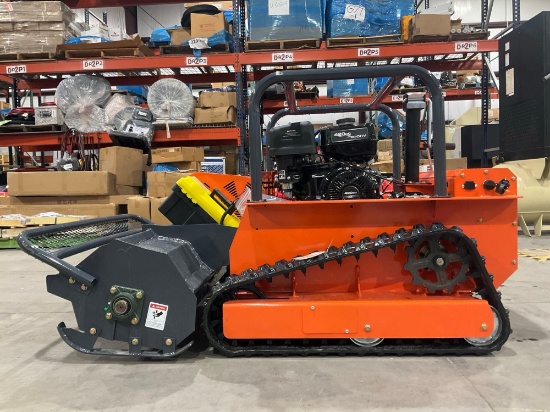 UNUSED 2026 SDLOOL REMOTE CONTROL CRAWLER LAWN MOWER MODEL LM1000Q, GAS POWERED, RUBBER TRACKS,