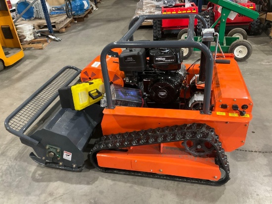 UNUSED 2026 SDLOOL REMOTE CONTROL CRAWLER LAWN MOWER MODEL LM1000Q, GAS POWERED, RUBBER TRACKS,