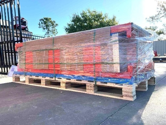 UNUSED SKLP HEAVY DUTY METAL STORAGE SHELVES MODEL SK-HJ6; APPROX 40 FT ; APPROX 6 SECTIONS; APPROX
