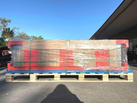 UNUSED SKLP HEAVY DUTY METAL STORAGE SHELVES MODEL SK-HJ6; APPROX 40 FT ; APPROX 6 SECTIONS; APPROX
