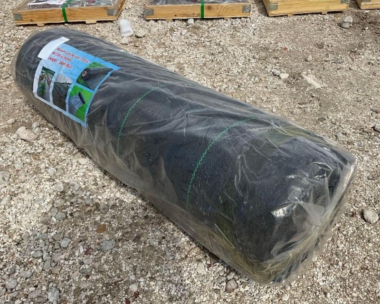 UNUSED WOVEN LANDSCAPE FABRIC ROLL; APPROX 300 FT L X 13 FT W