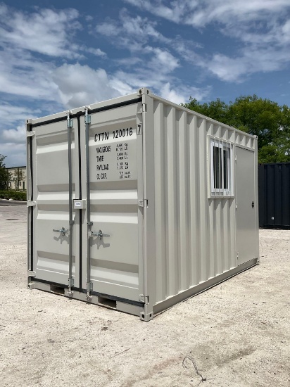 2026 12FT MULTI-USE CONTAINER W/ SIDE DOOR & WINDOW, FORK POCKETS