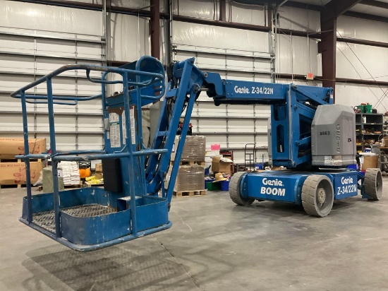 2014GENIE ARTICULATED BOOM LIFT MODEL Z-34/22N; APPROX MAX PLATFORM HEIGHT 34FT, APPROX MAX