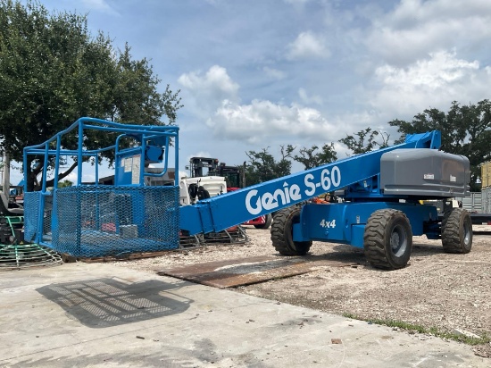 GENIE BOOM LIFT MODELS60; PERKINS DIESEL POWERED; APPROX MAX PLATFORM HEIGHT 60FT; APPROX MAX