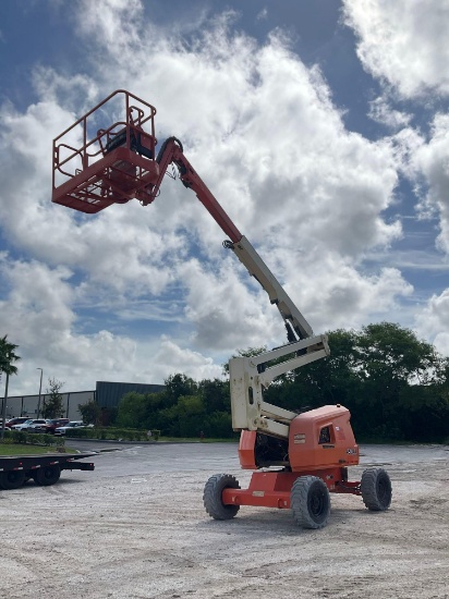 2015 JLG ARTICULATING JIB BOOM LIFT MODEL 450AJ, DIESEL, APPROX MAX PLATFORM HEIGHT 45FT, APPROX