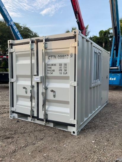 2026 9FT MULTI-USE CONTAINER W/ SIDE DOOR & WINDOW, FORK POCKETS, APPROX 108in L x 66in W x 69in T