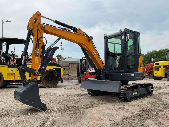 UNUSED 2026 CRAWLER EXCAVATOR MODEL 45 ; KUBOTA DIESEL ; ENCLOSED CAB, METAL TRACKS, BUCKET WITH