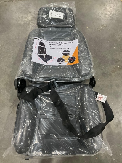 UNUSED EQUIPMENT SEAT REPLACEMENT; WATERPROOF; ADJUSTABLE BACKREST; HEADREST; SEAT BELT; FOR EXCA...