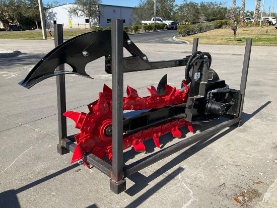 ( 1 ) UNUSED 2026 GIYI MINI TRENCHER ATTACHMENT MODEL X380 FOR MINI SKID STEER, APPROX TRENCHING ...