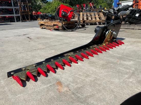 ( 1 ) UNUSED HEDGE TRIMMER ATTACHMENT FOR EXCAVATOR, FITS 1-2TON EXCAVATOR